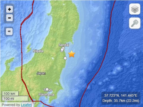 日本關(guān)東近海發(fā)生4.9級(jí)地震震源深度35公里